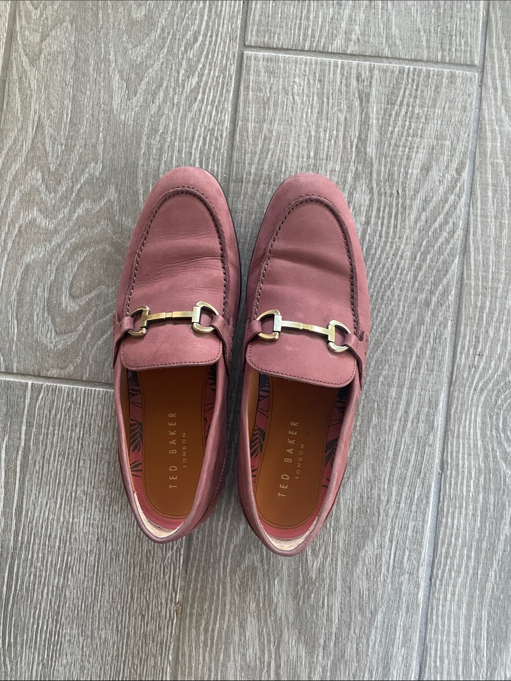 Ted Baker Dusty Rose Suede Bit Loafers for Men